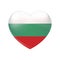 Vector Bulgaria Flag Heart icon. Bulgarian glossy emblem. Country love symbol. Isolated illustration