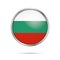 Vector Bulgarian flag Button. Bulgaria flag in glass button style.