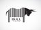 Vector of bull on the body is a barcode. Wild Animals. Bull design. Easy editable layered vector illustration