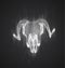 vector bull skull made of white blots of paint and ink