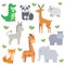 Vector bundle with cute and simple cartoon animals