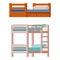 Vector bunk bed icon interior home rest collection sleep furniture comfortable night illustration.