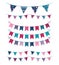 Vector buntings with colorful flags birthday designs
