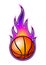 Vector burning basketball ball with classic flames.