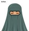 Vector burqa style, beautiful arabic muslim woman in burqa - Ill