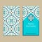 Vector business card template. Portuguese, Moroccan; Azulejo; Arabic; asian ornaments