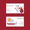 Vector business cards with viking warrior objects, longship, armour and male character on white background
