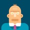 Vector business concept in flat style. Dollars in eyes.