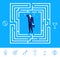 Vector business concept illustration. Businessman thinking how to pass the maze