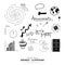 Vector of business design elements, hand drawn illustrations and typography