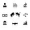 Vector business icon set in black silhouette