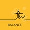 Vector business illustration linear balance as man goes