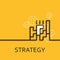 Vector business illustration in linear of strategy as game