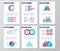 Vector business infographic brochure pages with demographics icons, charts and elements