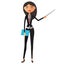 Vector - Business lady with a pointer. Young manager presenting something. Tutor character. Vector flat cartoon illustration.