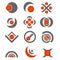 Vector business logo design - grey/orange