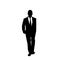 Vector business man black silhouette walk step