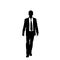 Vector business man black silhouette walk step