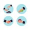 Vector business man hands icon set