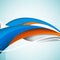 Vector business wave elements blue and orange background
