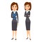 Vector business woman character silhouette standing adult office career posing young girl.