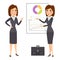 Vector business woman character silhouette standing adult office career posing young girl.