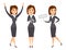 Vector business woman character silhouette standing adult office career posing young girl.