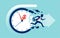 Vector of a businessman breaking a clock face running for a profit