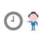 Vector businessman character gesturing thumbs up with clock time