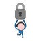 Vector businessman character running and carrying closed padlock. Color and black outlines