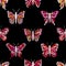 Vector butterflies seamless pattern. Abstract background. Graphic insect