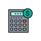 Vector calculator, bookkeeping, accounting, economy flat color line icon.