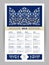 Vector Calendar for 2016 with illustration in Eastern Style.