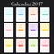 Vector calendar 2017 with decoraive elements. Vector mandala design. Template can be used for web and print design.