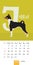 Vector calendar 2018 January month Basenji