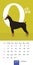 Vector calendar 2018 October Doberman