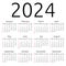 Vector calendar 2024, Sunday