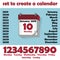 Vector calendar constructor. Create your own calendar of the elements of design.