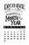 Vector calendar for December 2018. Hand drawn lettering quotes for calendar design