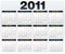 Vector Calendar grid 2011 year english