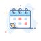 Vector calendar linear icon. Agenda outline design.