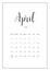 Vector Calendar Planner for April 2023. Handwritten lettering