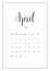 Vector Calendar Planner for April 2024. Handwritten lettering