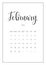 Vector Calendar Planner for February 2023. Handwritten lettering