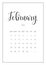 Vector Calendar Planner for February 2024. Handwritten lettering