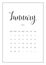 Vector Calendar Planner for January 2023. Handwritten lettering