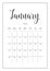 Vector Calendar Planner for January 2024. Handwritten lettering