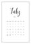 Vector Calendar Planner for July 2023. Handwritten lettering