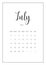 Vector Calendar Planner for July 2024. Handwritten lettering