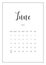 Vector Calendar Planner for June 2024. Handwritten lettering